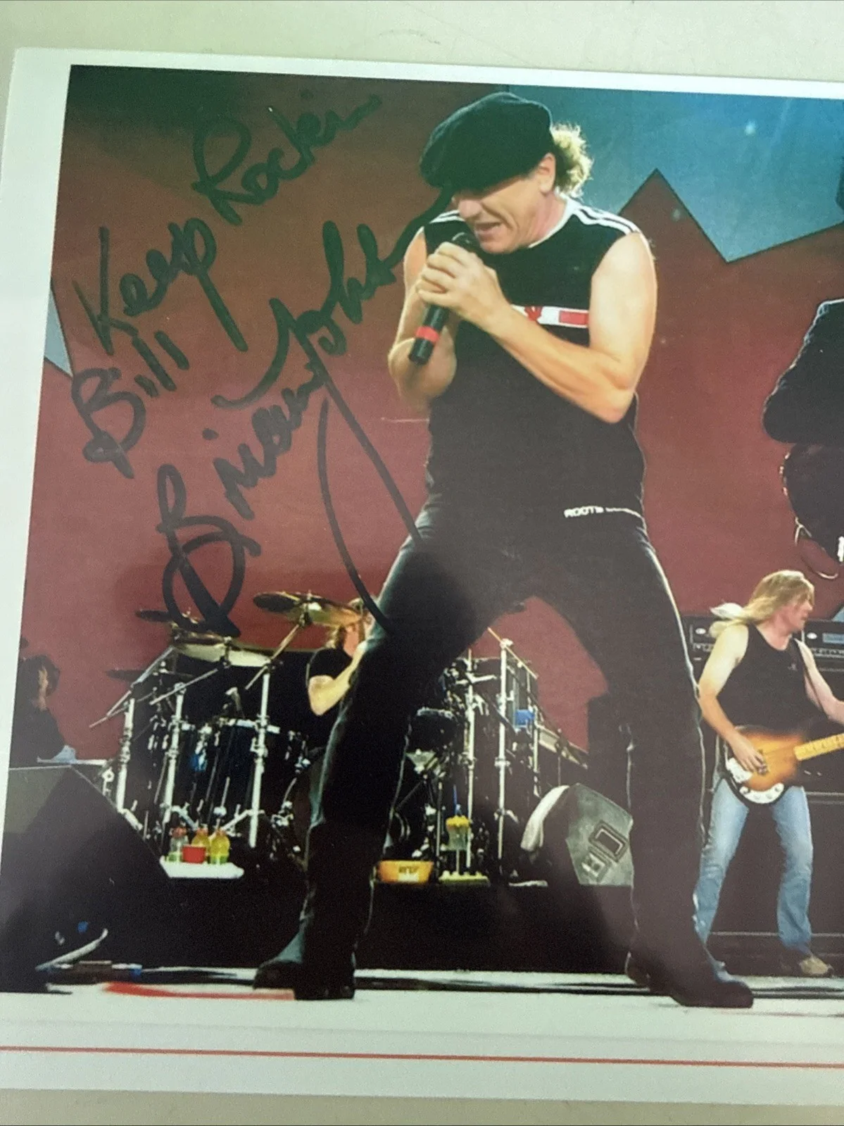 BRIAN JOHNSON AUTOGRAPHED SIGNED AC/DC 5x7” PHOTO, image 2