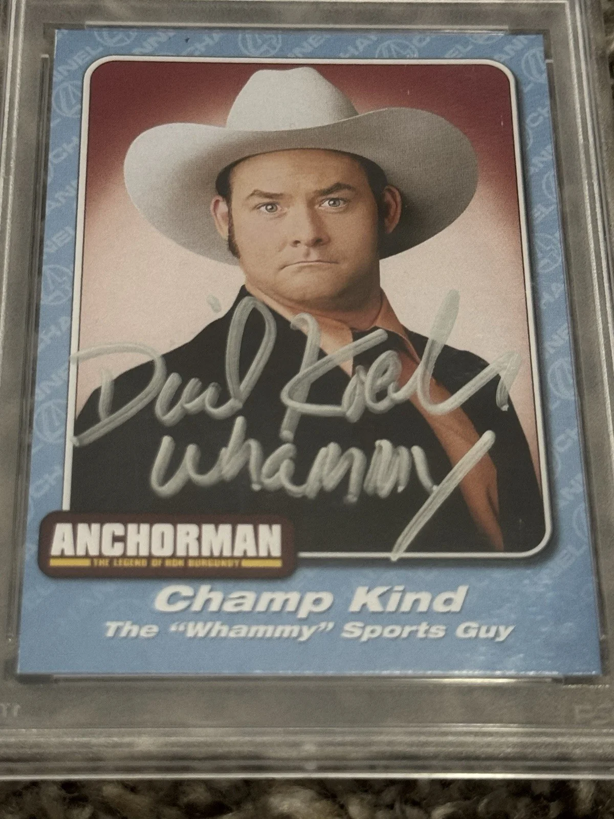 2004 Dreamworks Anchorman David Koechner Champ Kind Autographed Card PSA Whammy, image 2