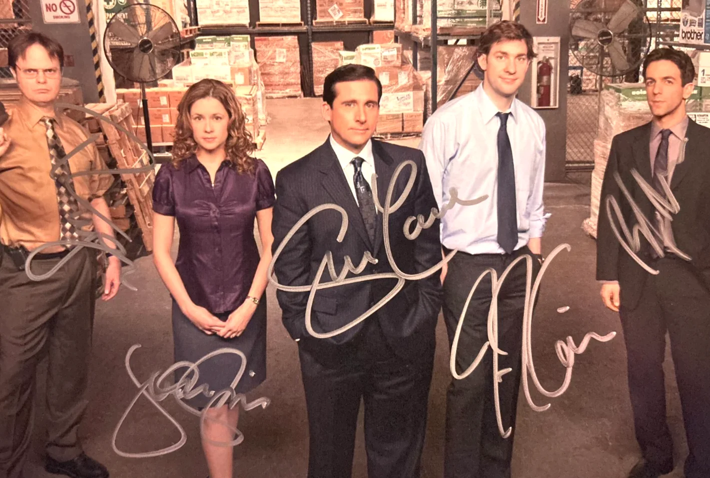 Steve Carell, Rain Wilson, Jenna Fischer, John Krasinski — THE OFFICE Cast (x5) Signed 8x10" Authentic Original Autographs GENUINE w/COA