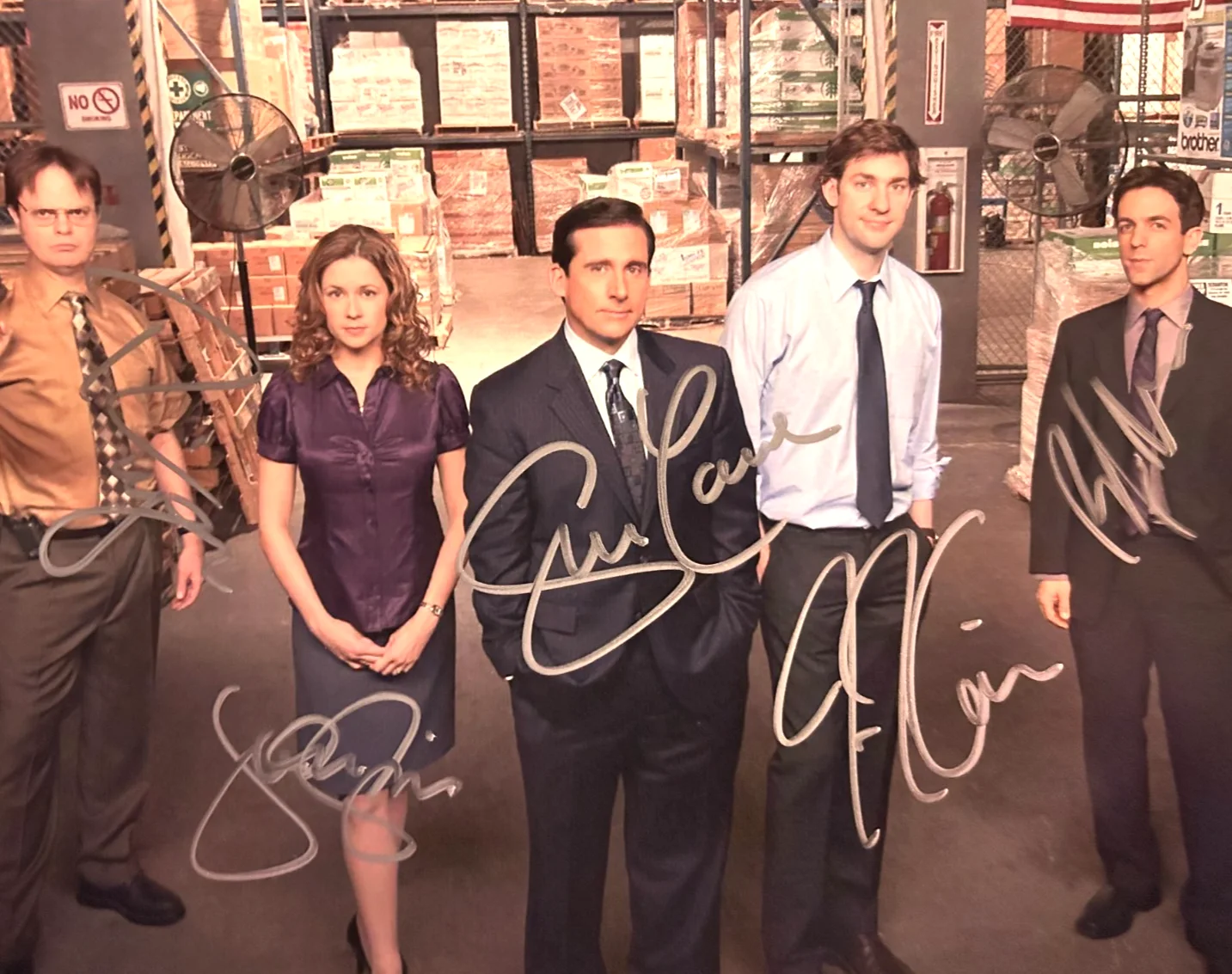 Steve Carell, Rain Wilson, Jenna Fischer, John Krasinski — THE OFFICE Cast (x5) Signed 8x10" Authentic Original Autographs GENUINE w/COA, изображение 3