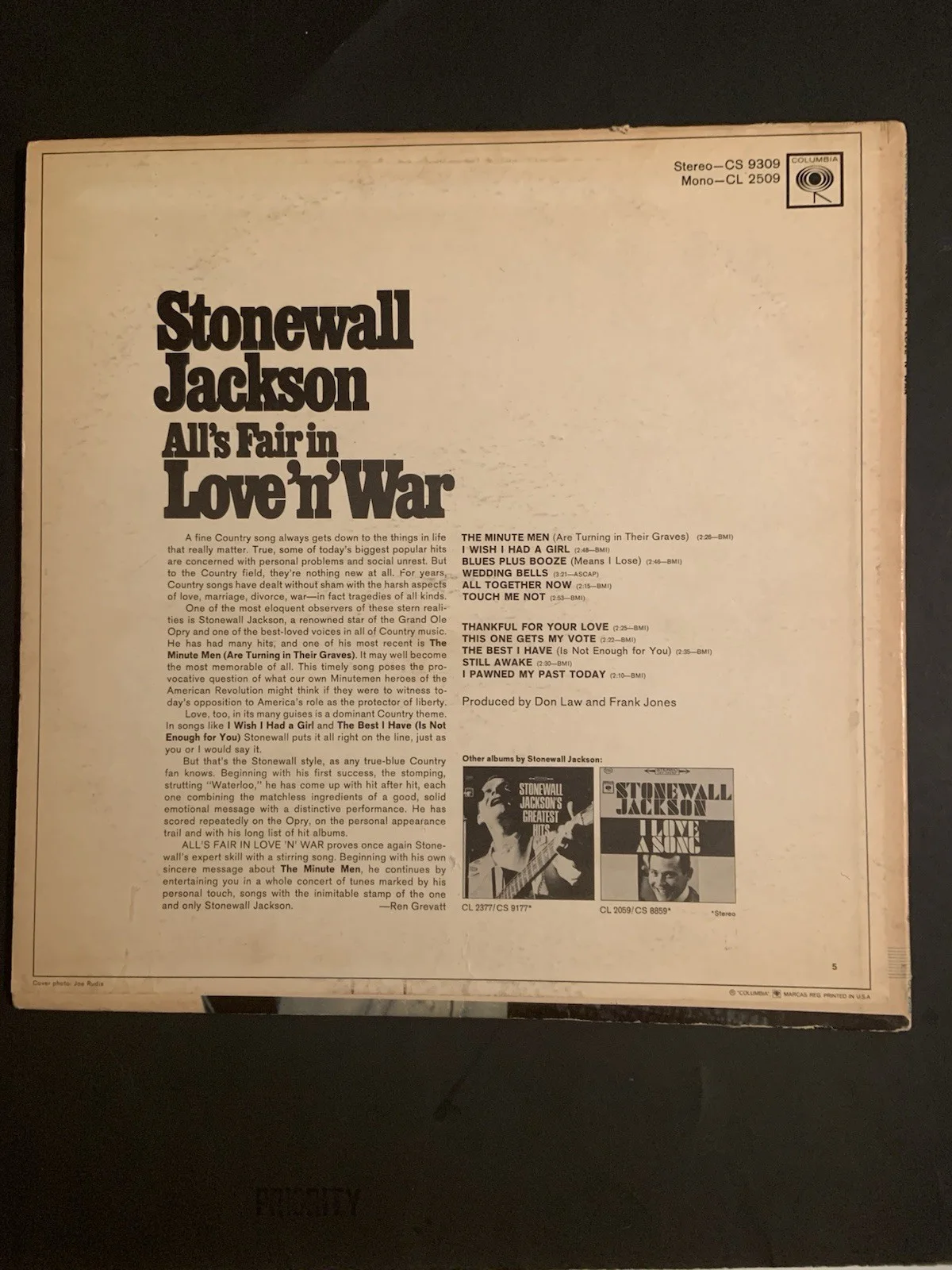 Stonewall Jackson signed album with letterhead, image 2