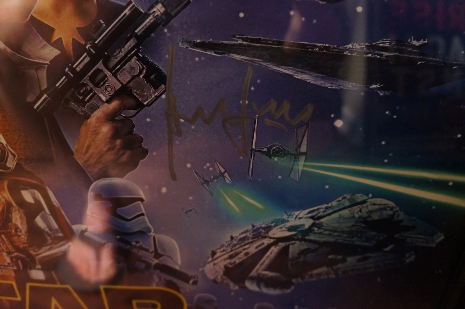 Star Wars Force Awakens Harrison Ford Signed Movie Poster COA, изображение 2