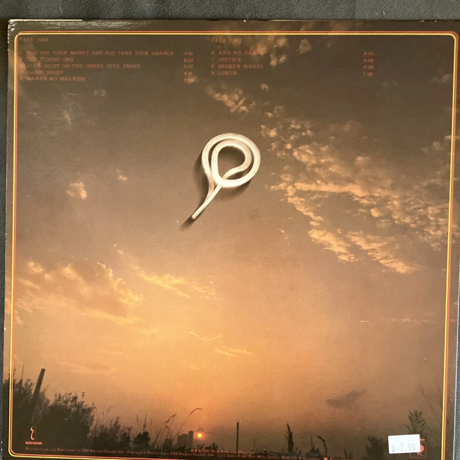 Bruce Cockburn Inner City Front AUTOGRAPHED/SIGNED VINYL True North TN 47, изображение 3
