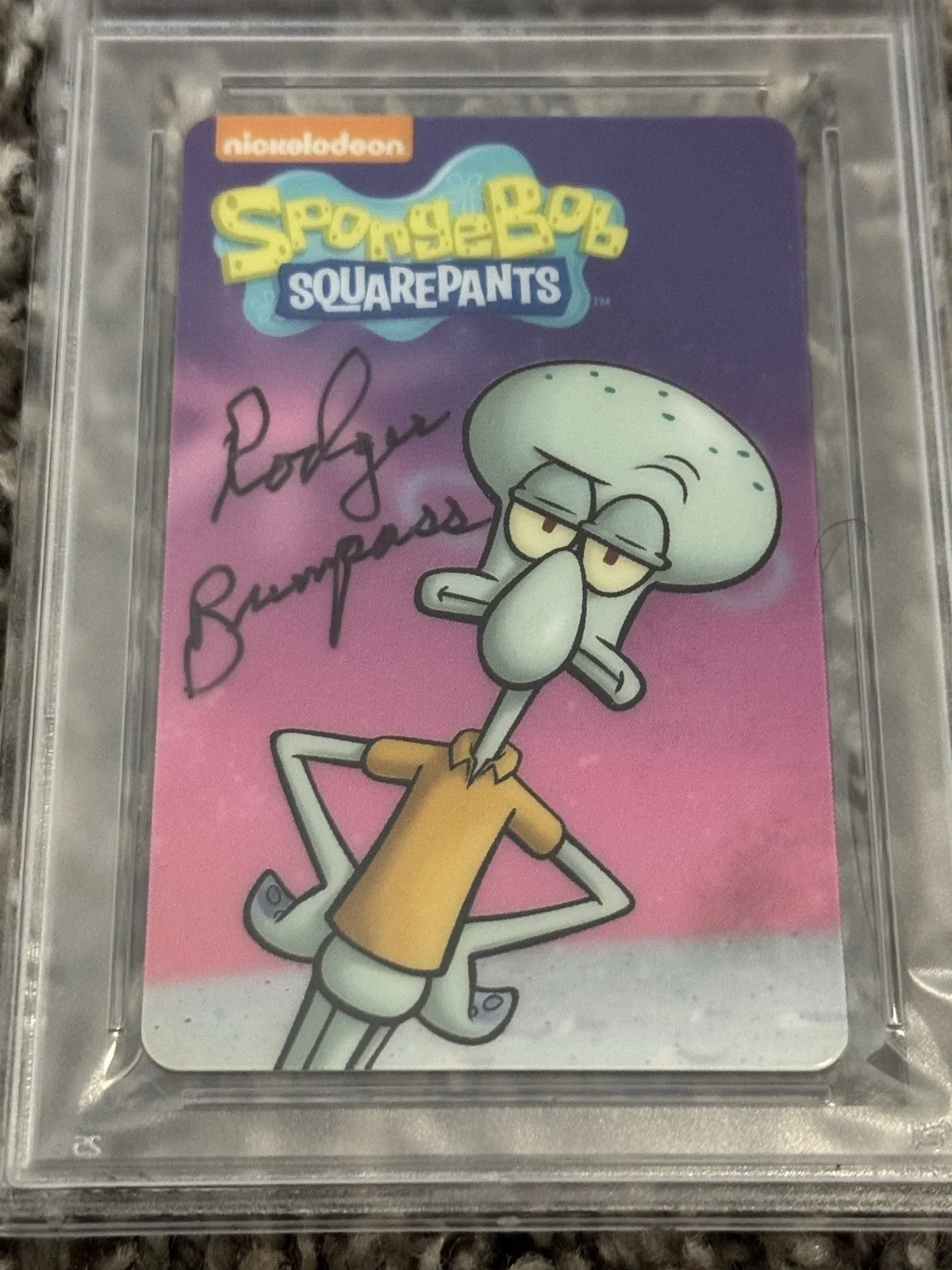 Rodger Bumpass Autographed Squidward SpongeBob Dave And Busters Card PSA Slabbed, image 2