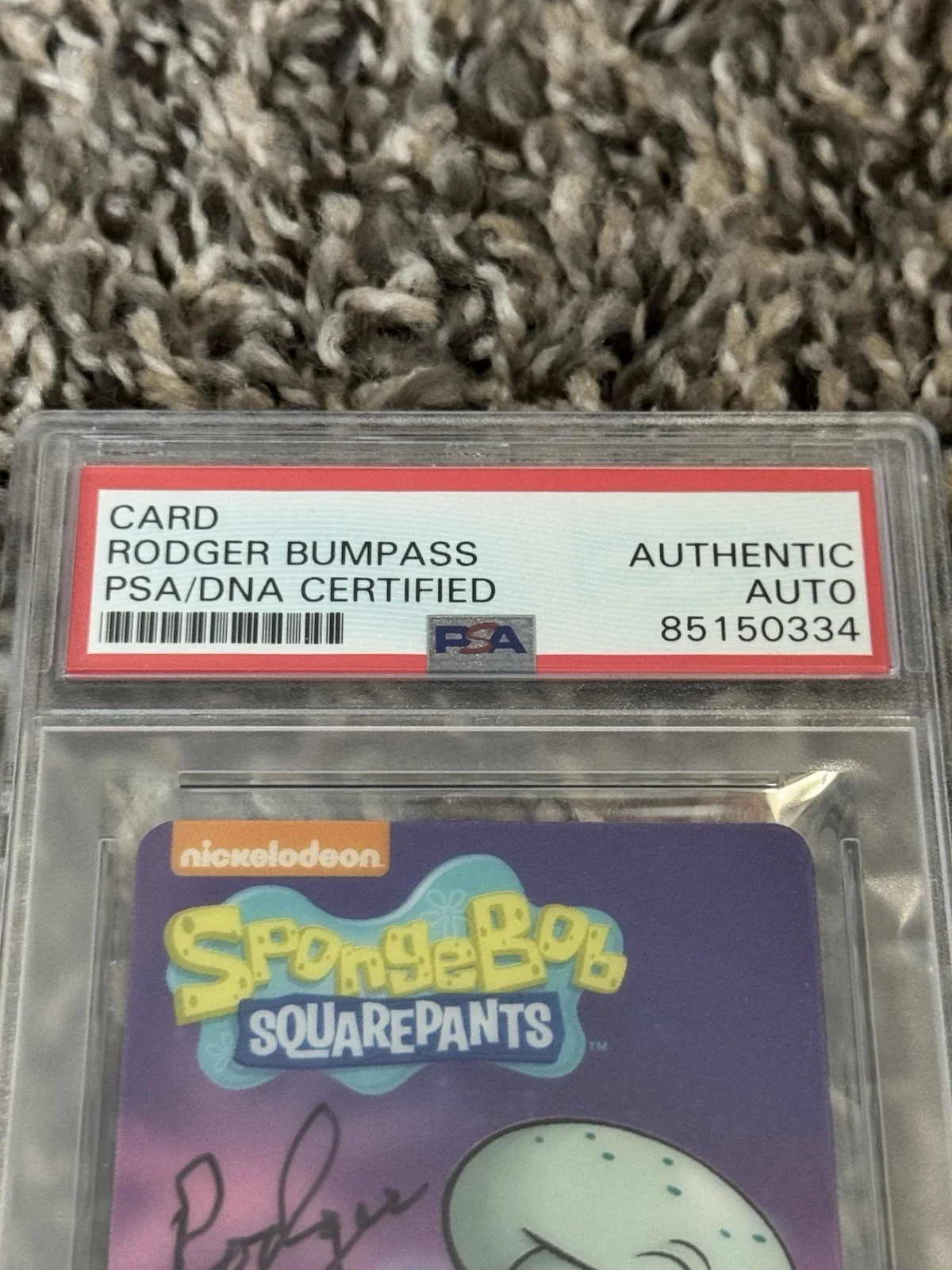 Rodger Bumpass Autographed Squidward SpongeBob Dave And Busters Card PSA Slabbed, image 3