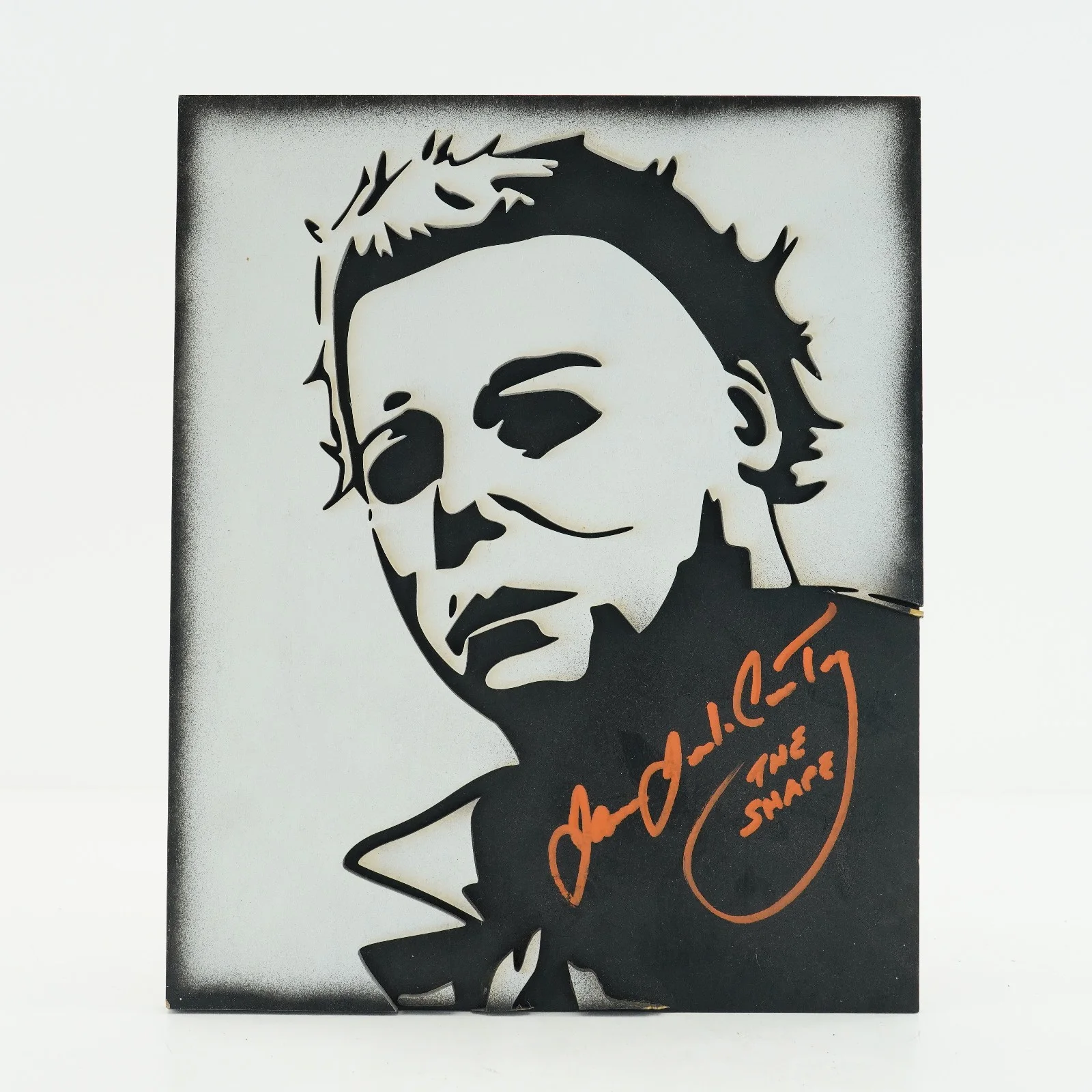 James Jude Courtney — rare Halloween James Jude Courtney Signed Autographed 10x13 wood art movie
