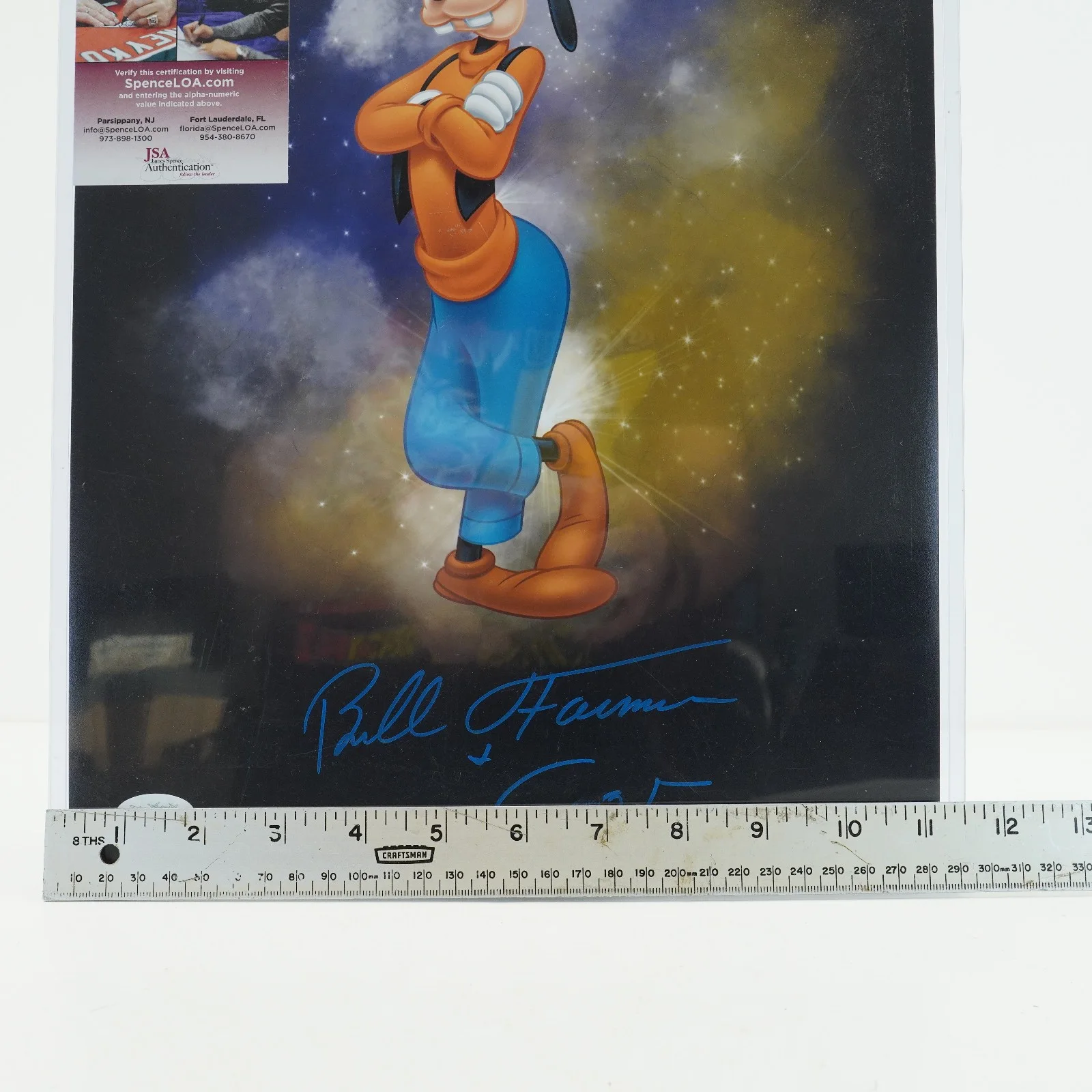 BILL FARMER — Bill Farmer Autograph Photo Goofy Disney Signed 11x14 photo Pristine COA jsa, image 5