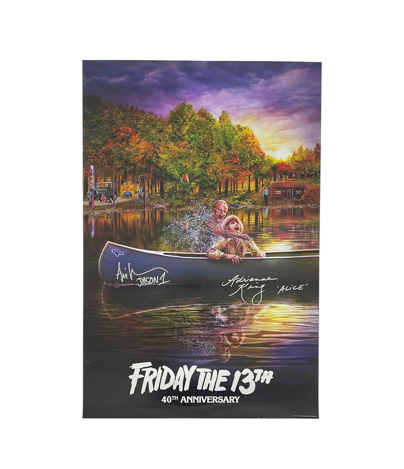 Adrienne King — Friday The 13th Cast Signed 40th Anniversary Poster Scream Factory Horror Movie