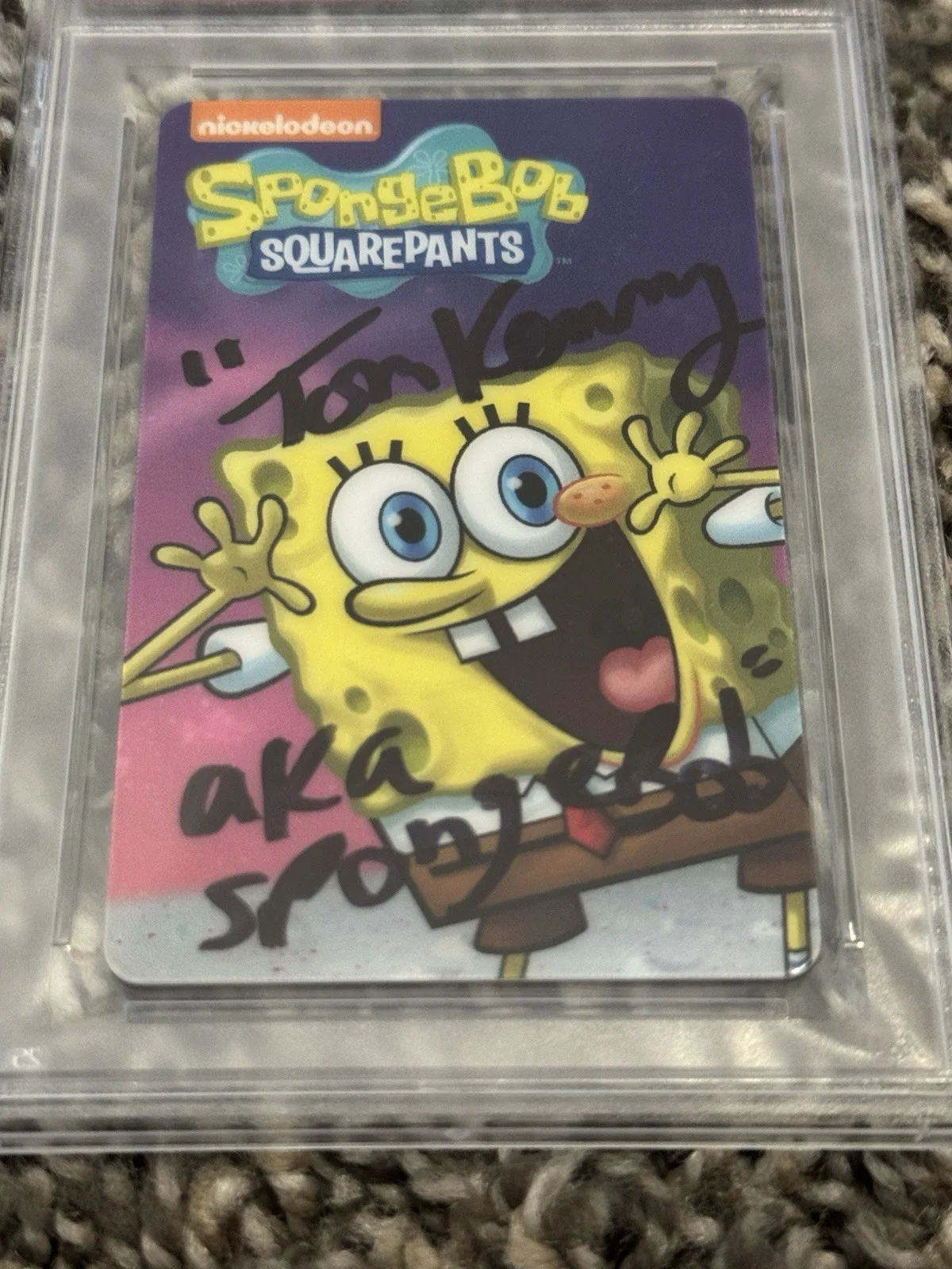 Tom Kenny Autographed SpongeBob SquarePants Dave And Busters Card PSA Slabbed, изображение 2