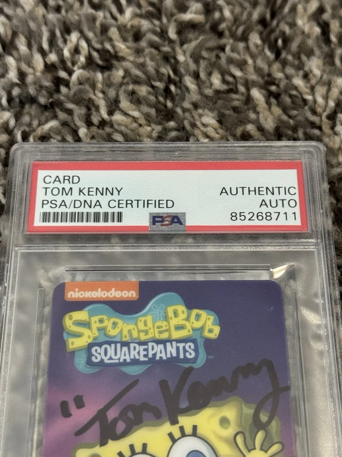 Tom Kenny Autographed SpongeBob SquarePants Dave And Busters Card PSA Slabbed, изображение 3