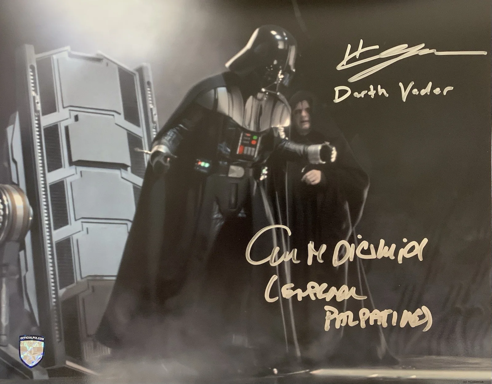 Hayden Christensen and Ian McDiarmid — Hayden Christensen & Ian McDiarmid Signed/Inscribed Star Wars 11x14 OPX Photo B