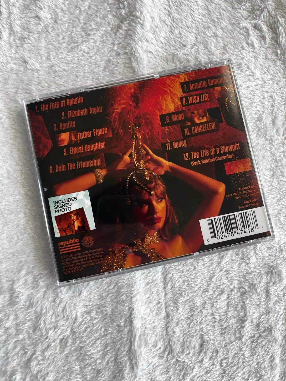 Taylor Swift - The Life of a Showgirl CD + Hand Signed Photo 3, изображение 4