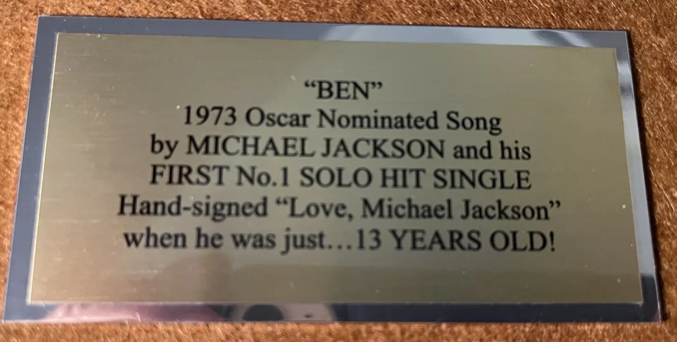 MICHAEL JACKSON "BEN" SIGNED JSA 45' SLEEVE AUTOGRAPH 13 YEARS OLD 1ST #1 HIT!, image 5