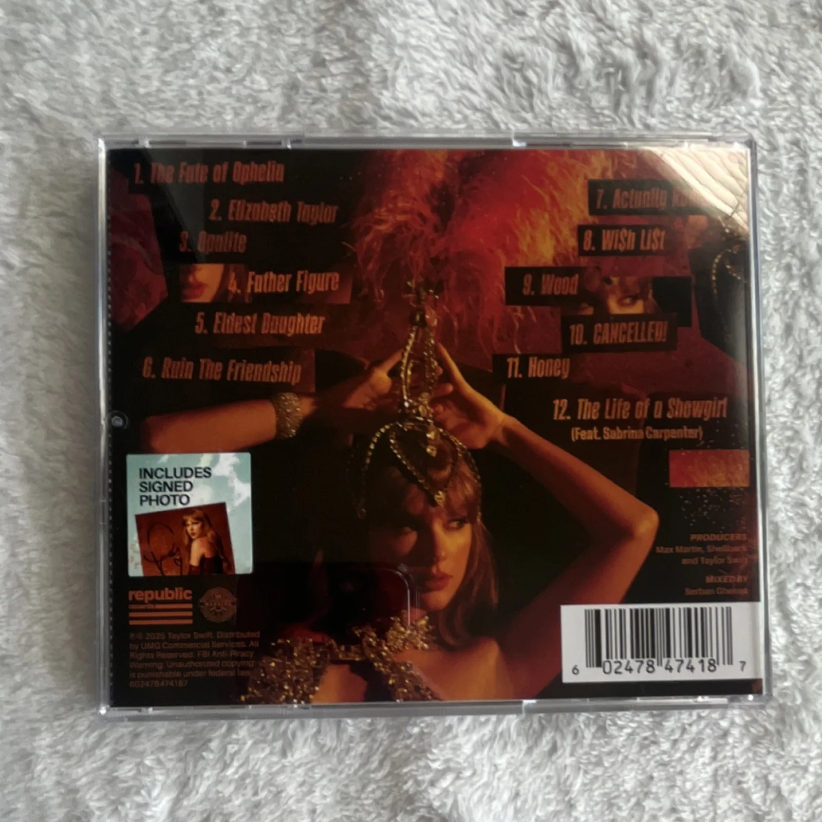 Taylor Swift - The Life of a Showgirl CD + Hand Signed Photo 3, изображение 4