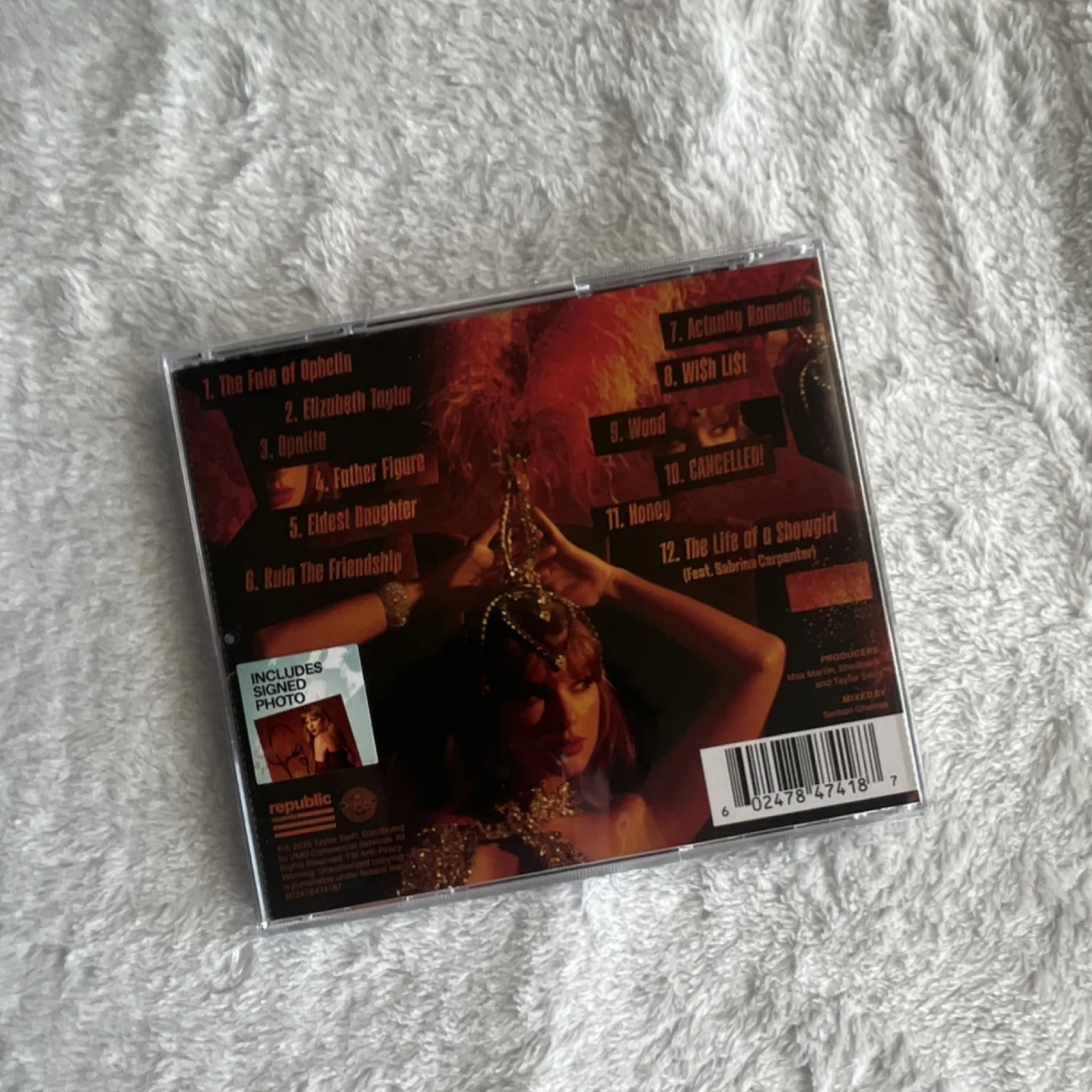 Taylor Swift - The Life of a Showgirl CD + Hand Signed Photo 3, изображение 4