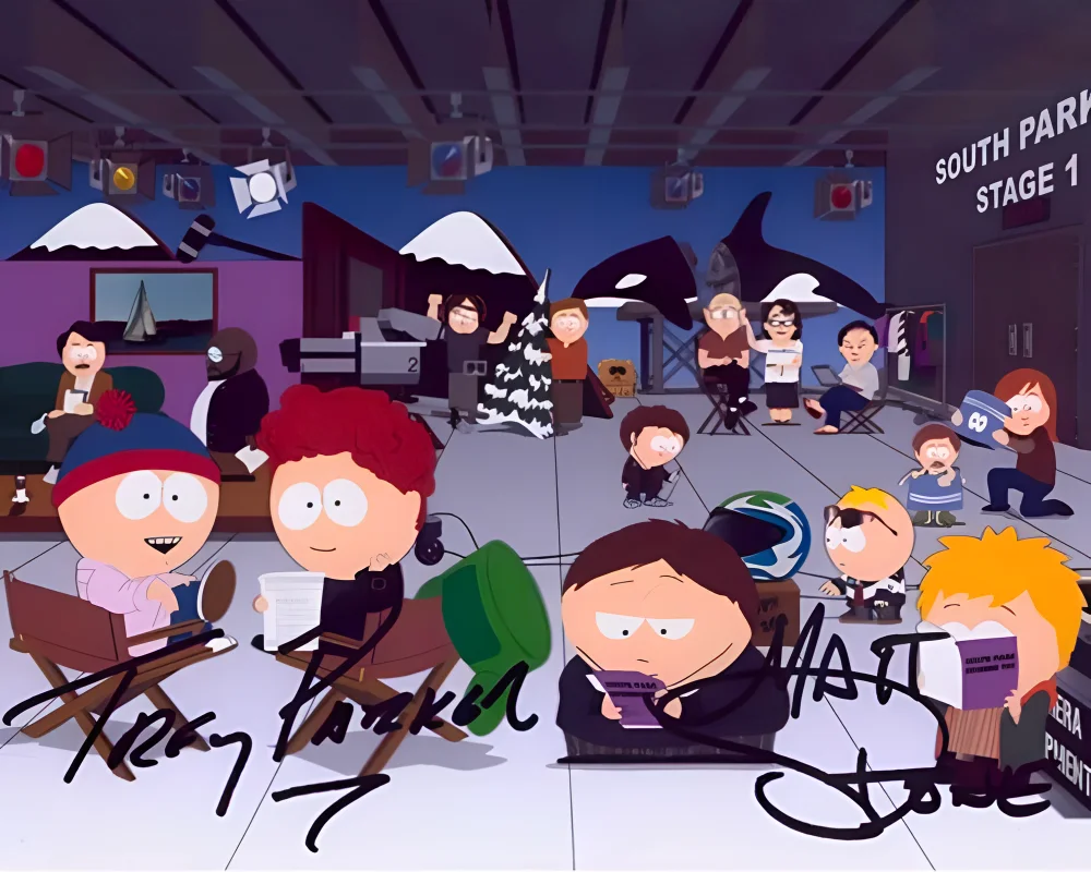 TREY PARKER MATT STONE — SOUTH PARK TV SHOW TREY PARKER MATT STONE 8.5X11 SIGNED PHOTO AUTOGRAPH POSTER