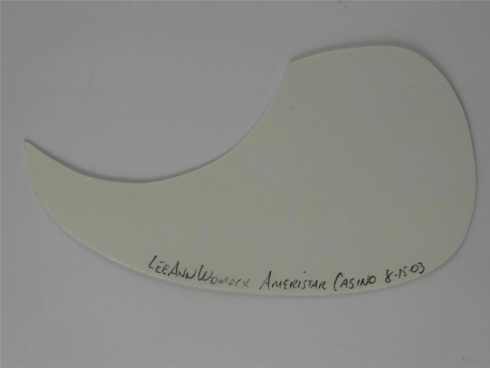 Lee Ann Womack Signed White Guitar Pickguard Autographed, image 3