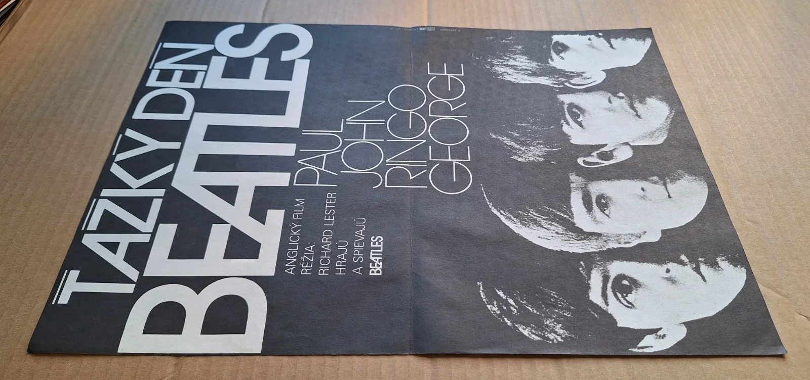 A HARD DAY’S NIGHT - THE BEATLES, ORIGINAL A3 CZECH MOVIE POSTER, PAVEL JASANSKY, изображение 3