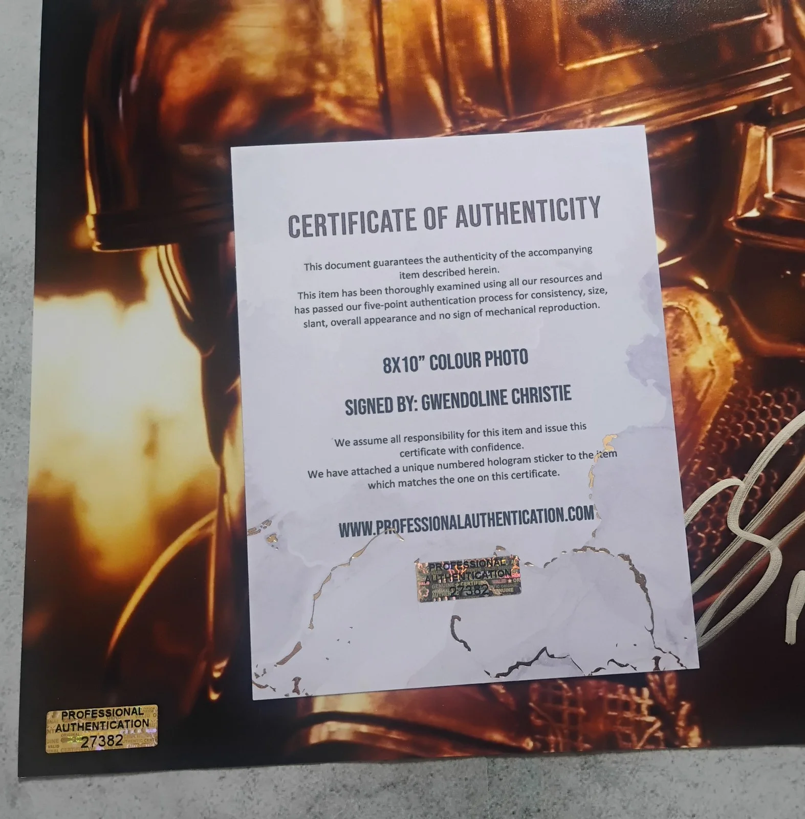 Gwendoline Christie Hand Signed 8x10 Photo COA Star Wars NO US TARIFFS, изображение 4