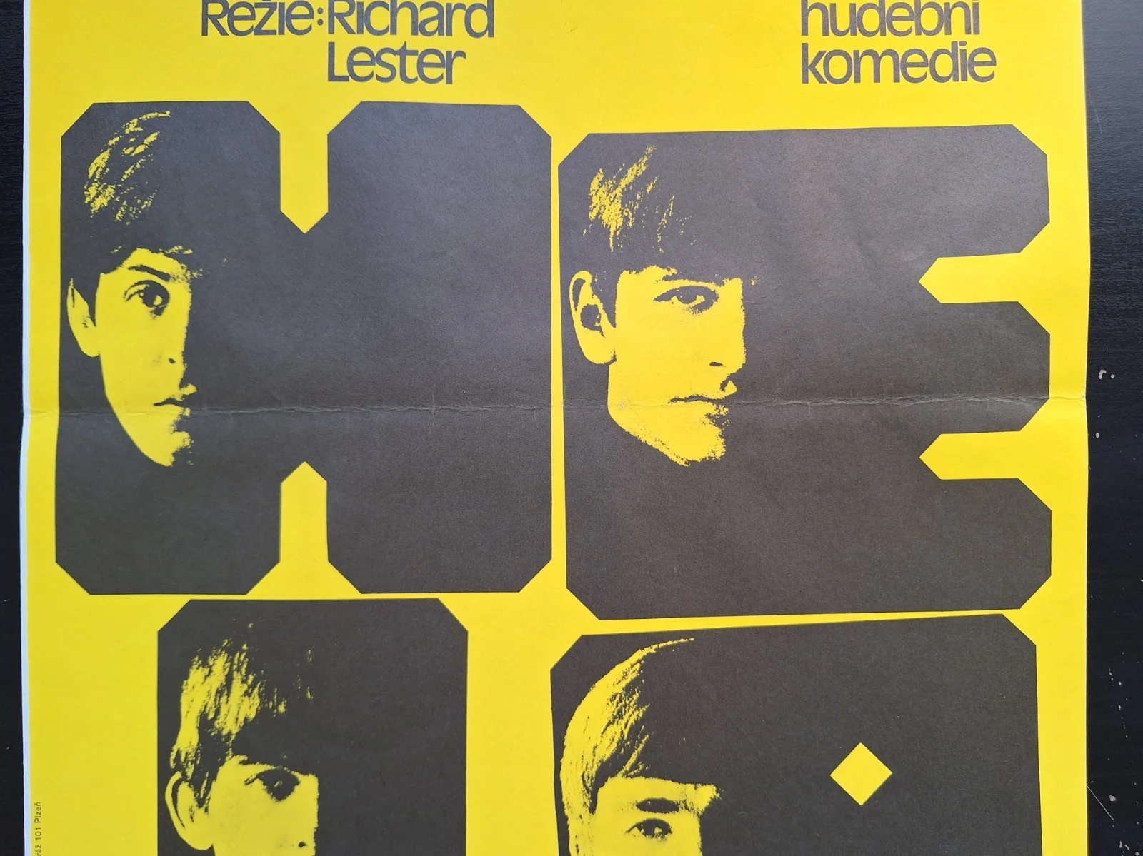 POMOC! HELP! THE BEATLES, ORIGINAL A3 CZECH MOVIE POSTER, PAVEL JASANSKY, изображение 2