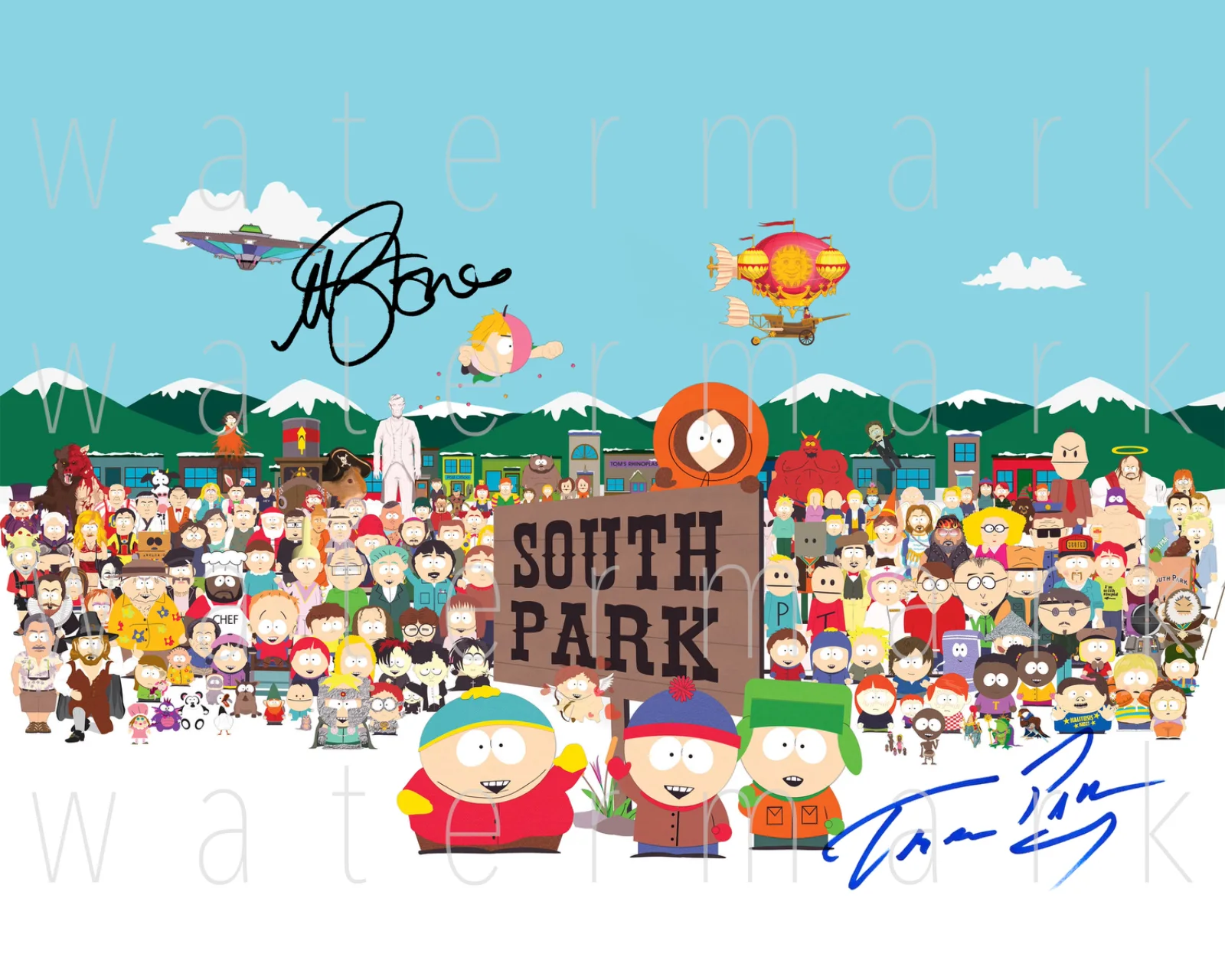 TREY PARKER MATT STONE — SOUTH PARK TV SHOW TREY PARKER MATT STONE 8.5X11 SIGNED PHOTO AUTOGRAPH POSTER