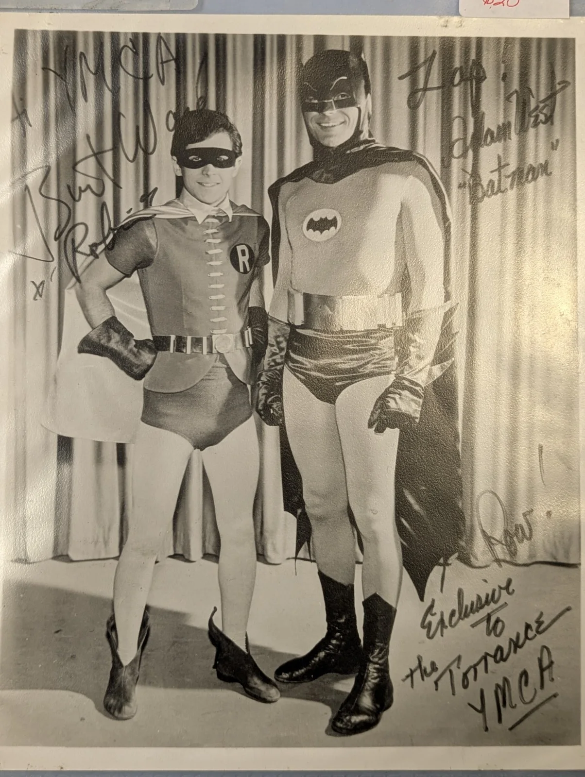 Adam West, Burt Ward — vintage Batman and Robin autographed photo The Original Adam West and Burt Ward, image 2