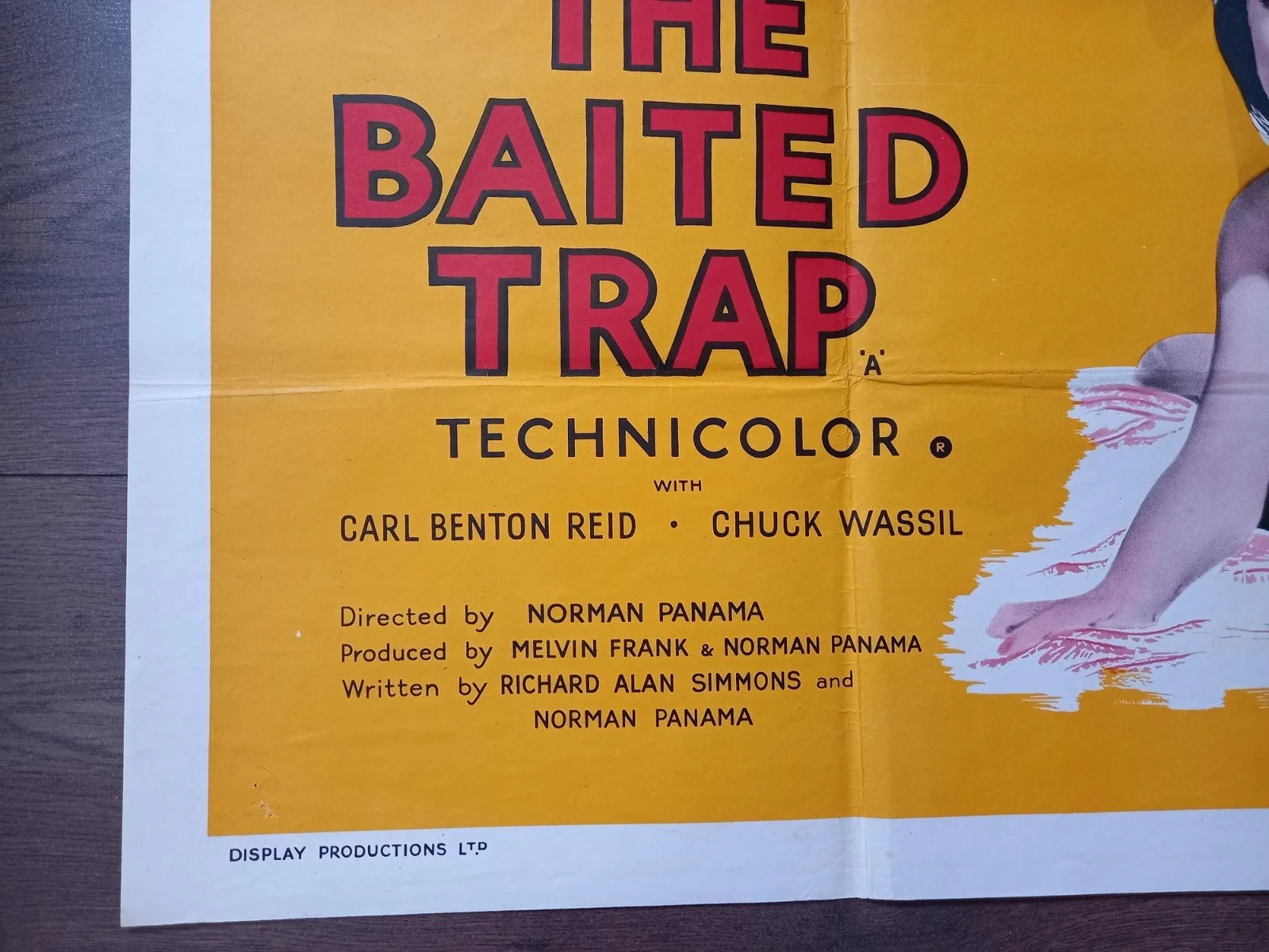 THE BAITED TRAP 1959 BRITISH QUAD POSTER RICHARD WIDMARK TINA LOUISE LEE J COBB, изображение 2