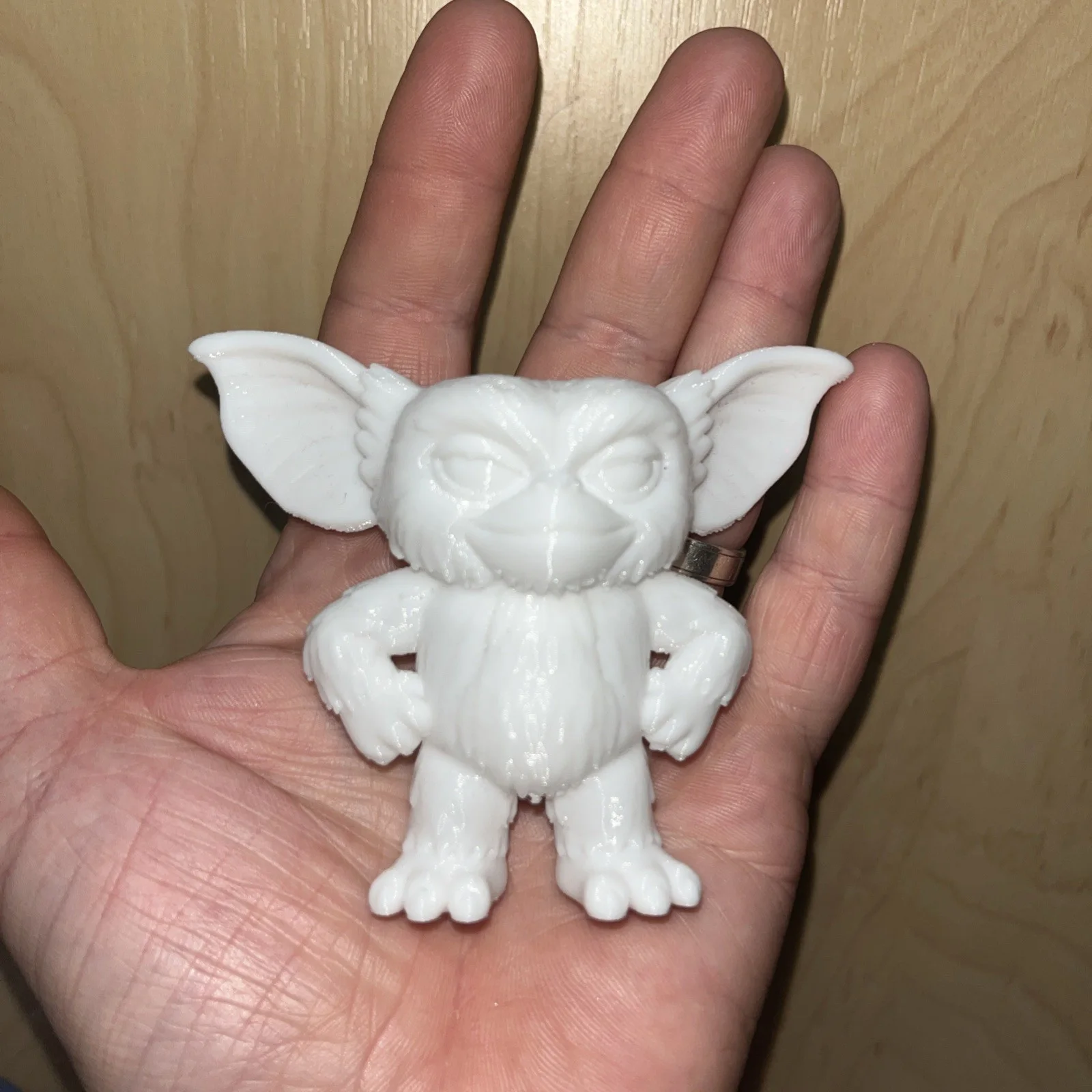 3D Printed Gremlins Mogwai Gizmo 3D Printed Figure White Gremlins Figurine, image 3
