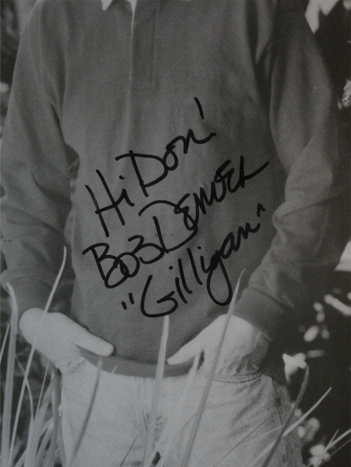 Bob Denver — Bob Denver Signed 8.5 x11 B&W Photo Autographed Gilligan's Island To Don, изображение 2