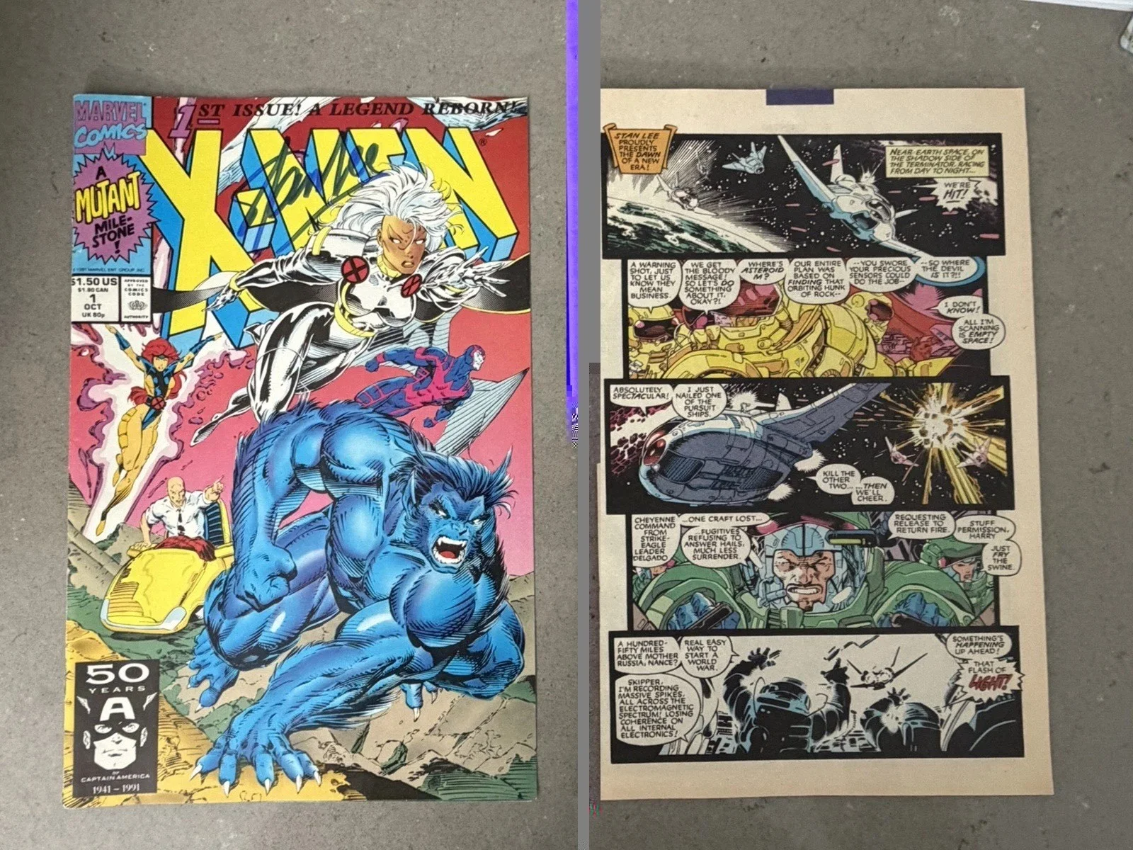 Stan Lee — STAN LEE MARVEL COMICS SIGNED AUTOGRAPH 1991 X-MEN A LEGEND REBORN COMIC BOOK, image 5