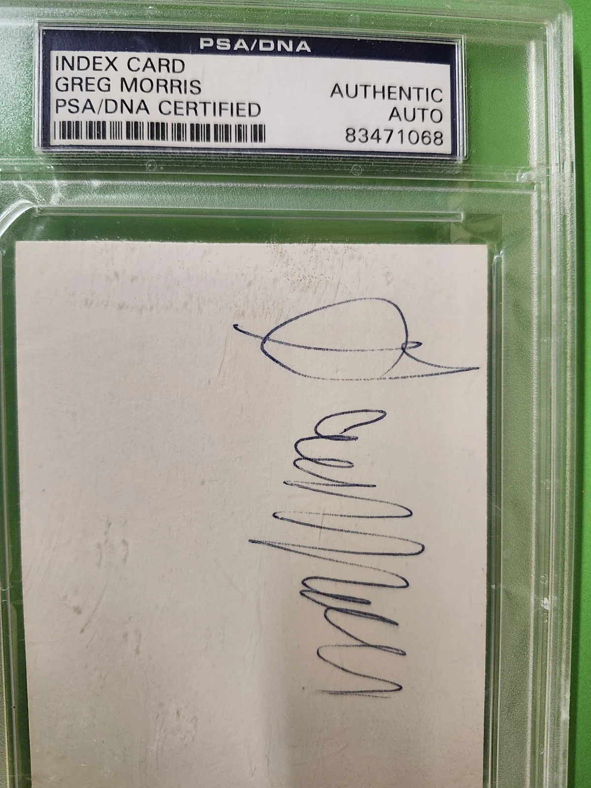 GREG MORRIS — PSA/DNA AUTO GREG MORRIS MISSION IMPOSSIBLE ACTOR SIGNED 3x5 AUTOGRAPH *TPHLC