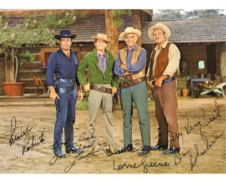 BONANZA CAST — BONANZA TV SHOW CAST 8.5X11 SIGNED PHOTO AUTOGRAPH ALL SIGNATURES POSTER REPRINT