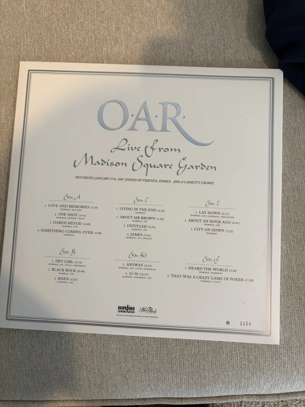 O.A.R. Live From Madison Square Garden Signed Vinyl 2007 Record store Day 2025, изображение 2