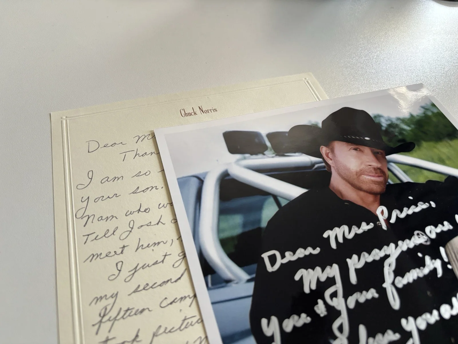 Chuck Norris Hand Signed Photo & Autograph Letter Set Cowboy Western Memorabilia, изображение 2