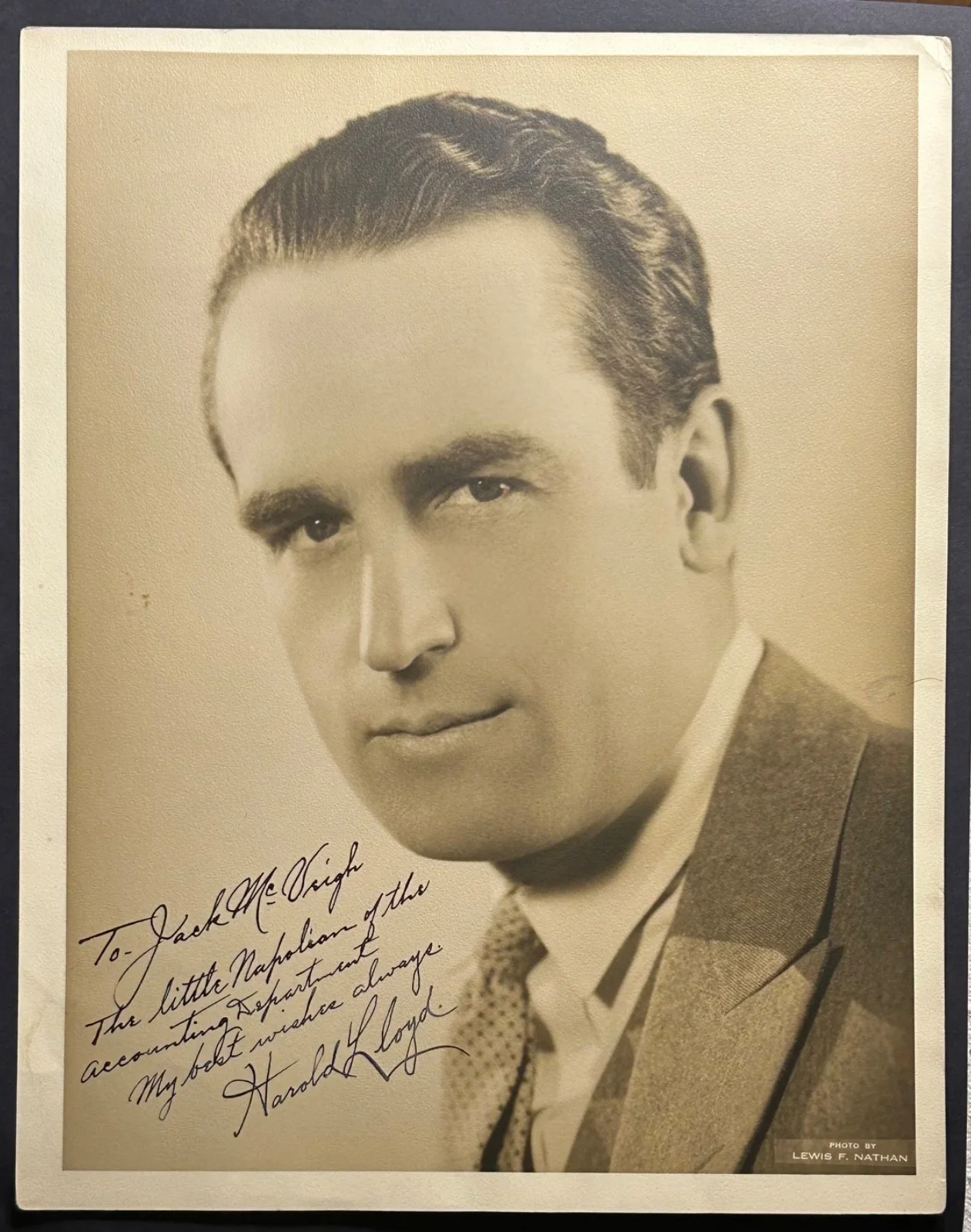 HAROLD LLOYD—SIGNED Large Format PHOTO—Bebe Daniels•Snub Pollard•Roach•Sturges, image 4