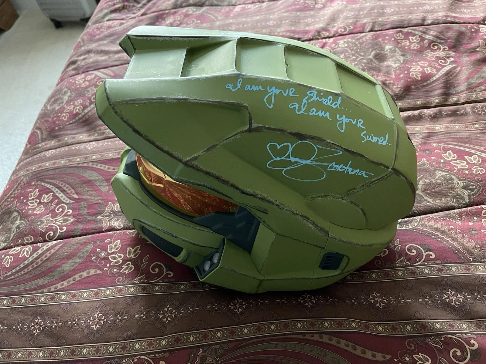 Steve Downes Jen Taylor — Steve Downes Jen Taylor Cortana signed Halo Master Chief helmet w quotes JSA, image 2
