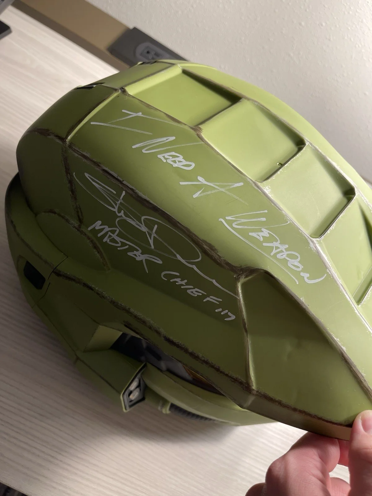 Steve Downes Jen Taylor — Steve Downes Jen Taylor Cortana signed Halo Master Chief helmet w quotes JSA, image 3