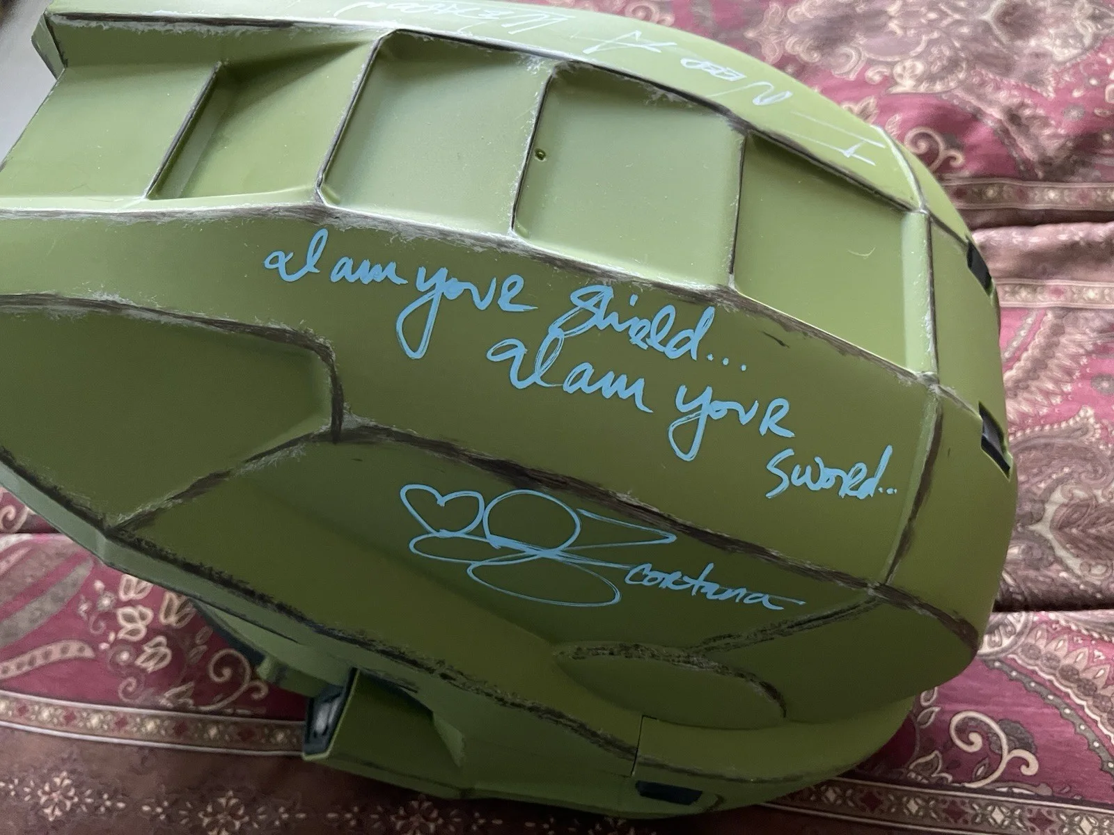 Steve Downes Jen Taylor — Steve Downes Jen Taylor Cortana signed Halo Master Chief helmet w quotes JSA, image 4