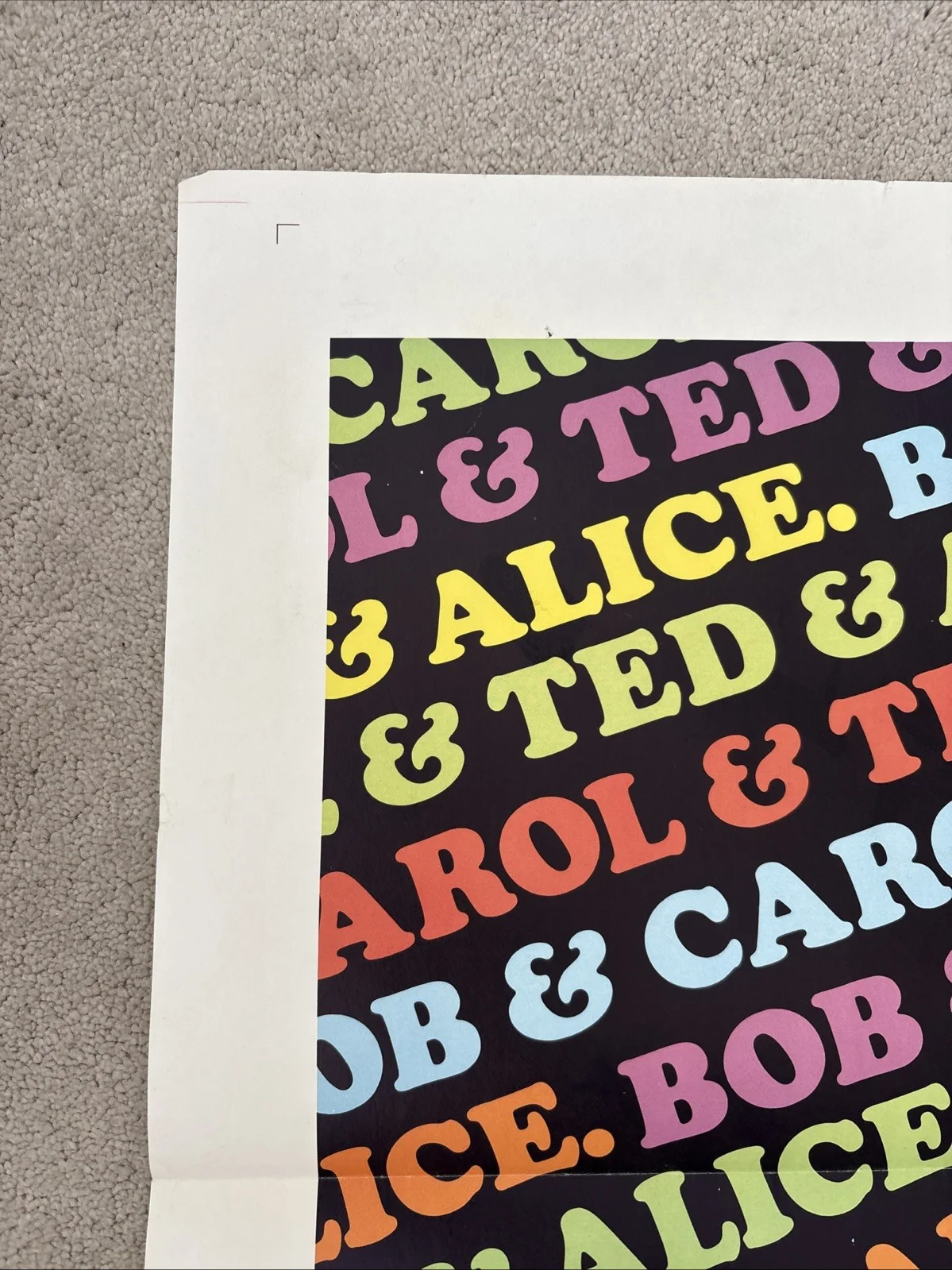 Bob & Carol & Ted & Alice (1969) Original US One Sheet Movie Poster, изображение 2