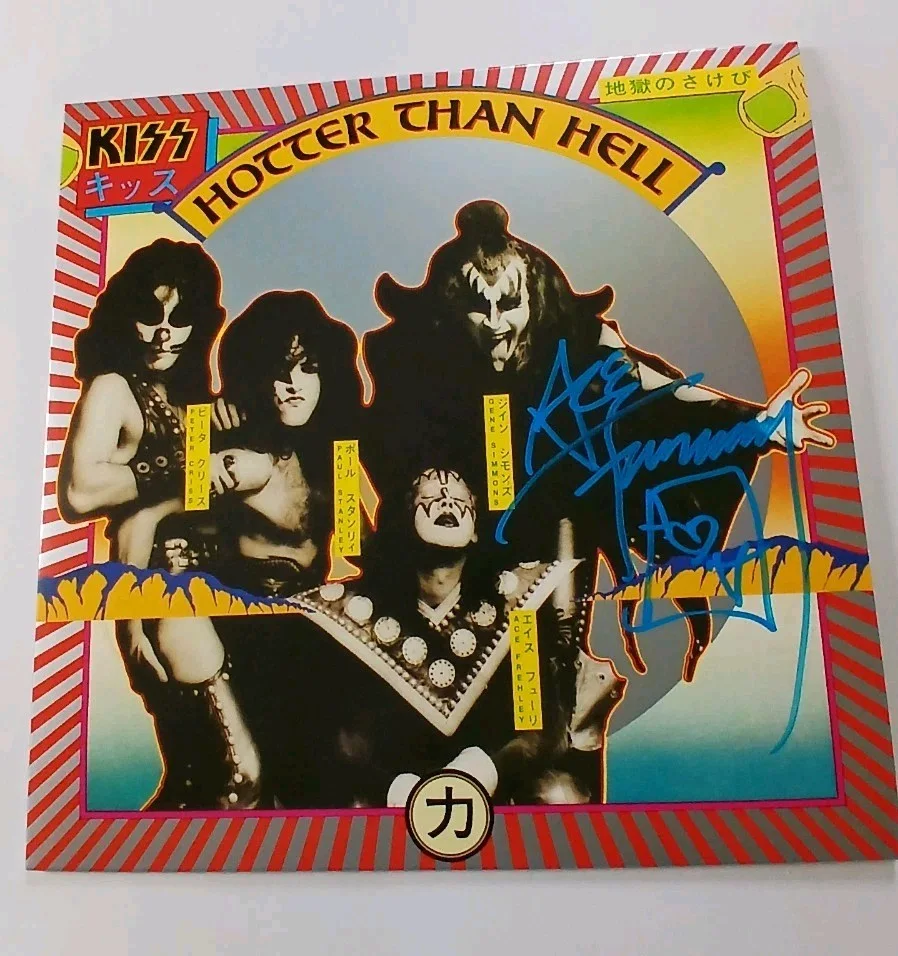 Ace Frehley Kiss Signed Autographed Hotter Than Hell Vinyl LP Album COA Beckett, изображение 3