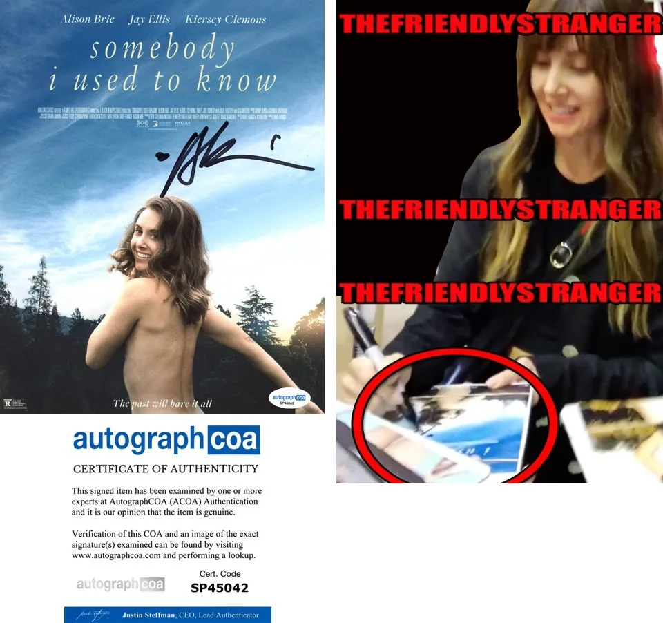 Alison Brie — Alison Brie signed 8x10 Photo "SOMEBODY I USED TO KNOW" EXACT PROOF b Sexy ACOA