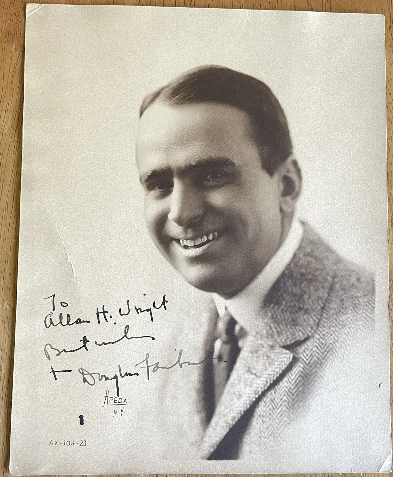 Douglas Fairbanks Sr — "The King Of Hollywood" Douglas Fairbanks Sr. Autograph Photo