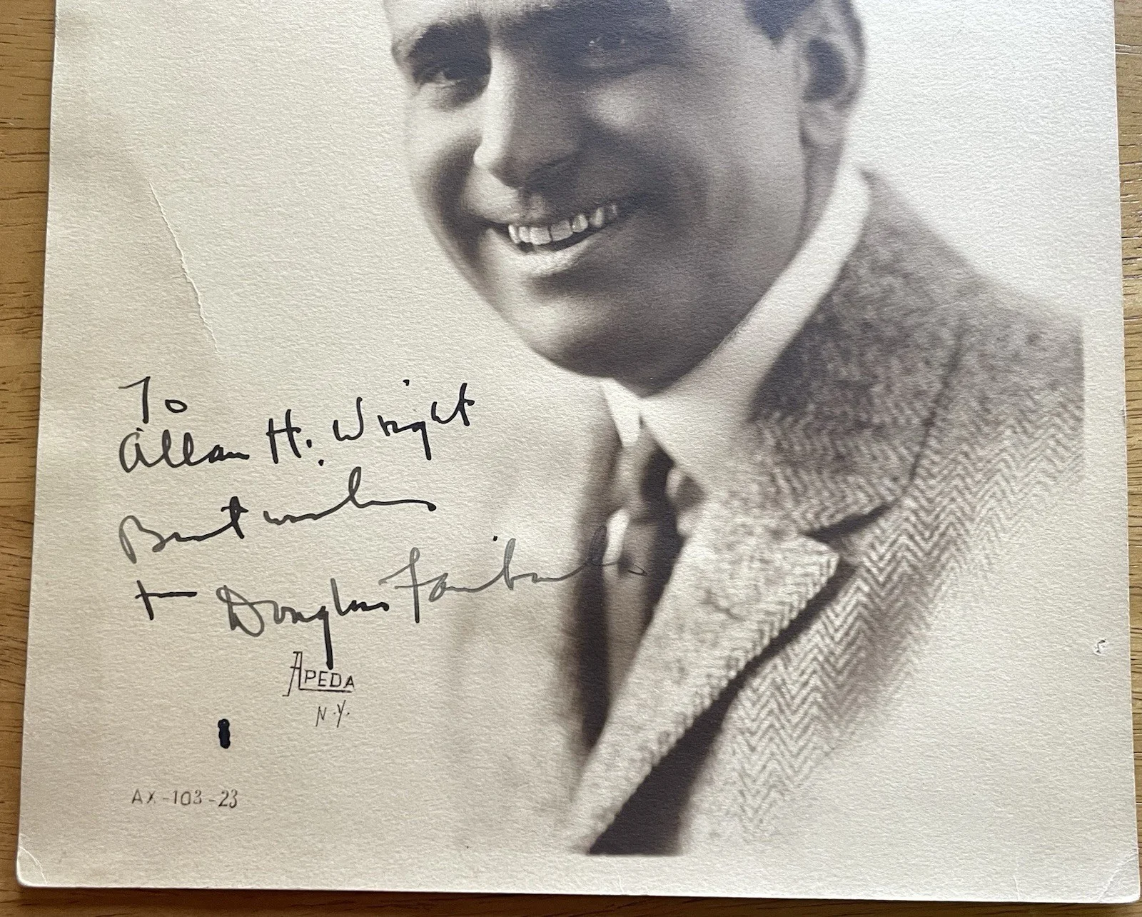 Douglas Fairbanks Sr — "The King Of Hollywood" Douglas Fairbanks Sr. Autograph Photo, изображение 2