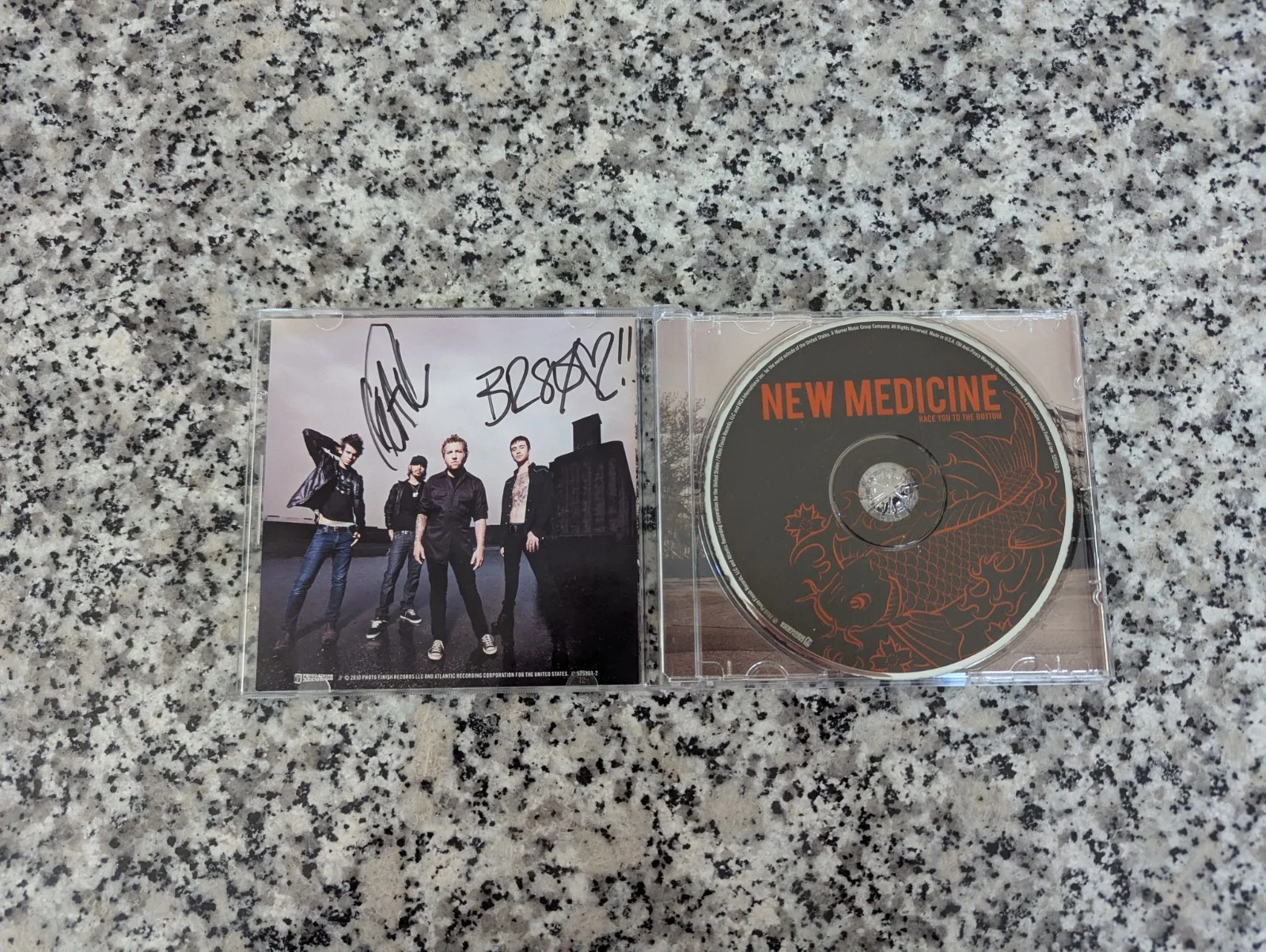 New Medicine "Race You To The Bottom" Rock Band CD Signed Booklet, image 2