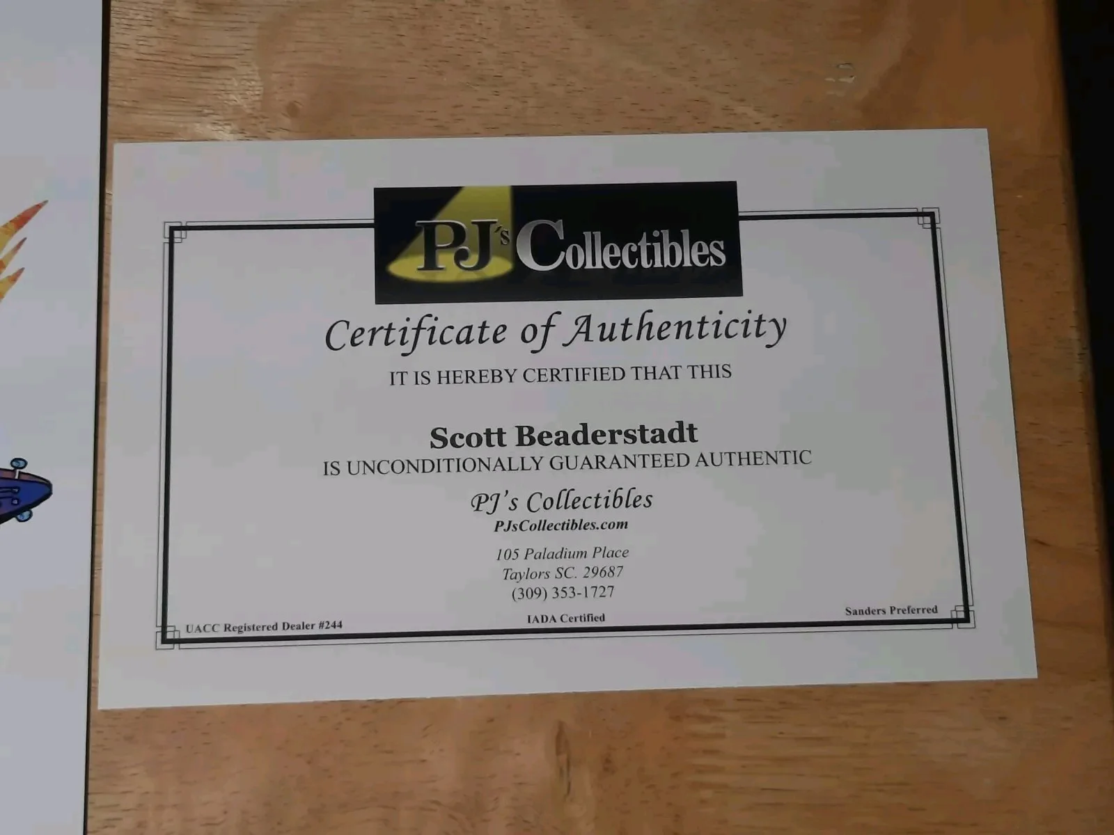 Scott Beaderstadt — Scott Beaderstadt Kitty Guitar Auto Autograph 8.5x11 Print Hand Signed With COA, изображение 3