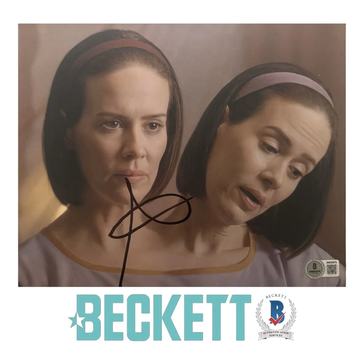 Sarah Paulson — Sarah Paulson Signed 8x10 American Horror Story Tattler Twins Photo Beckett COA