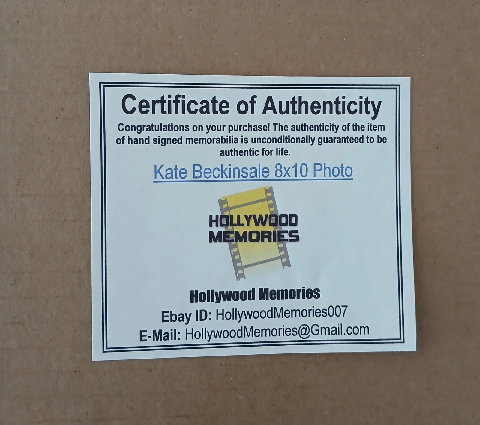 Cool and Sexy Kate Beckinsale Big Gun Signed Autographed 8 x 10 Photo with COA!, изображение 2