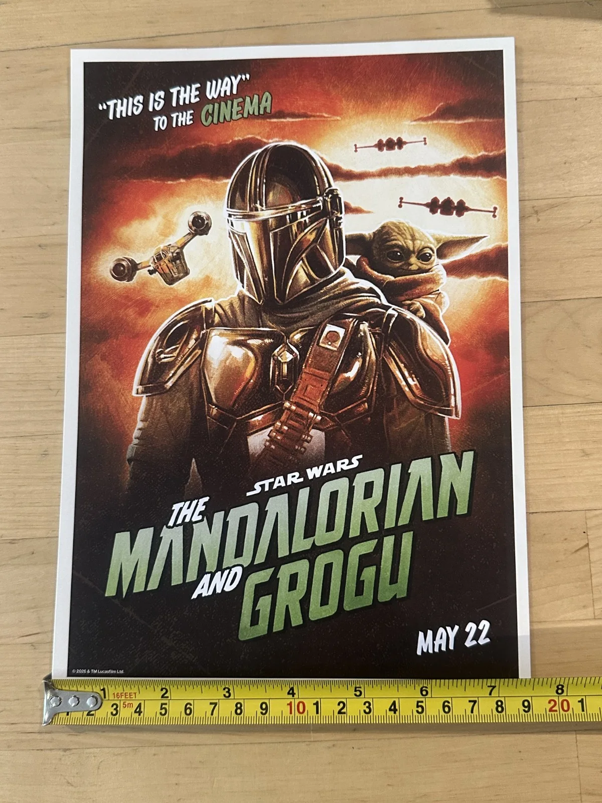 STAR WARS THE MANDALORIAN & GROGU UK FAN EVENT PROMO PROMOTIONAL POSTER PRINT A4, изображение 2
