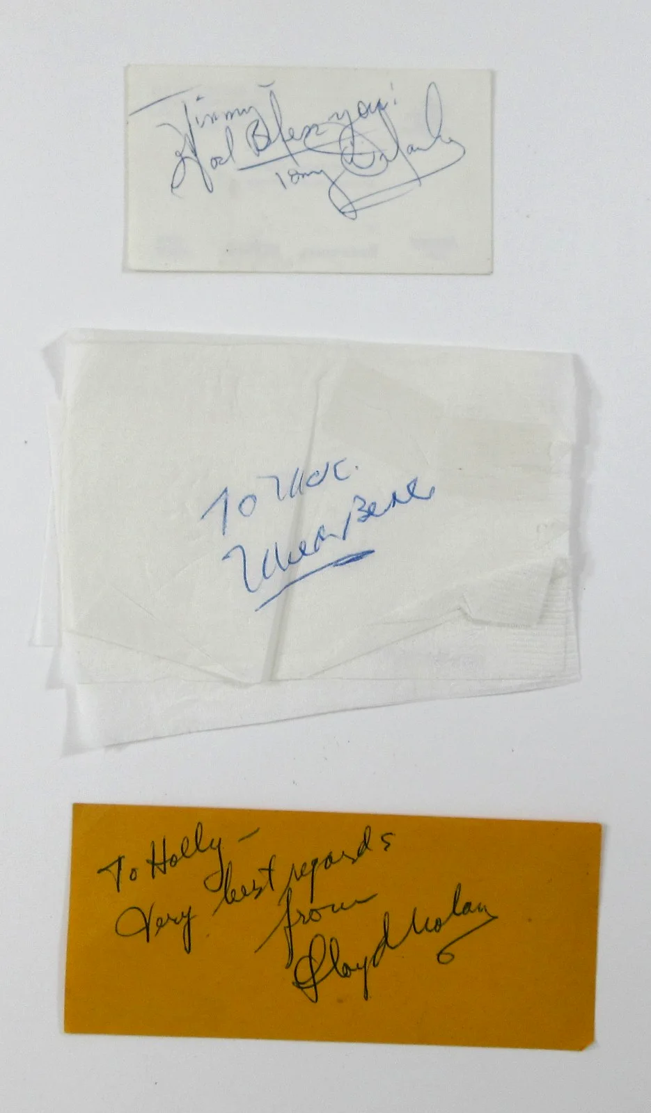 Various Celebrities — Vintage Hollywood Autograph Lot (8+) Milton Berle Tony Orlando Patricia Neal, изображение 2