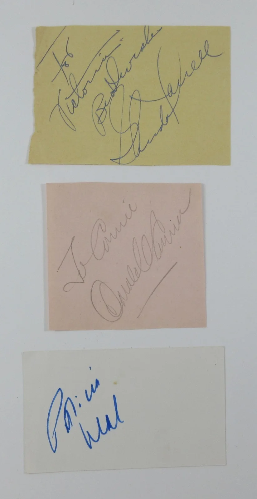 Various Celebrities — Vintage Hollywood Autograph Lot (8+) Milton Berle Tony Orlando Patricia Neal, изображение 4